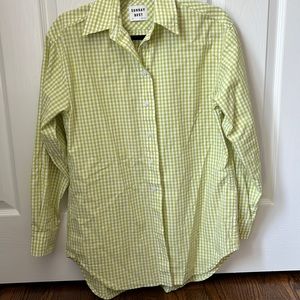 SUNDAY BEST long sleeve button down, chartreuse gingham -2XS